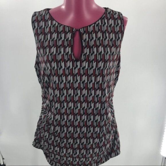 White House Black Market Reversible Blouse sz L - Picture 1 of 7